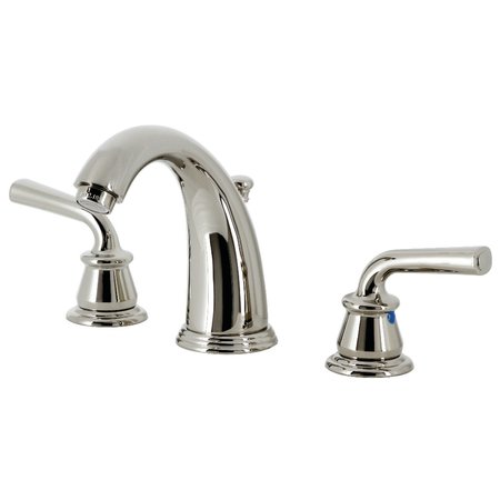 KINGSTON BRASS Widespread Bathroom Faucet with PopUp Drain, Polished Nickel KB986RXLPN
